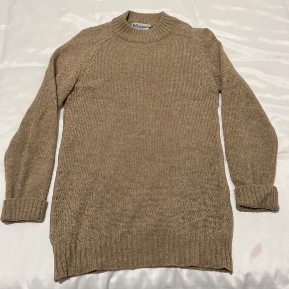 Alexander’s Sweater 100% Pure Wool Shetland Made In Scotland Size S Tan - Picture 1 of 15